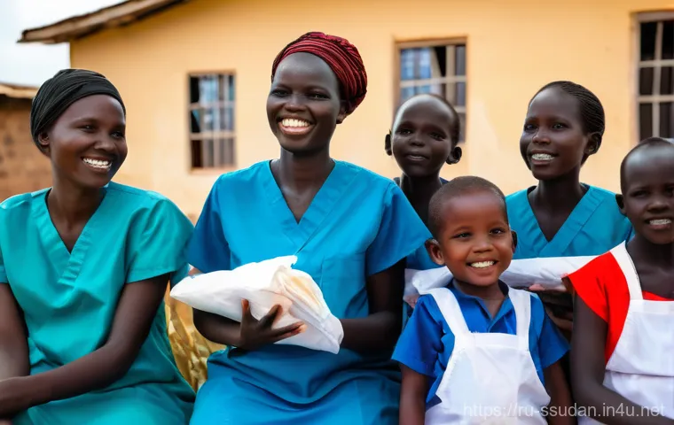 남수단의 현대식 병원 시설 - An inspiring scene showcasing the introduction of modern medical diagnostics and telemedicine in Sou...