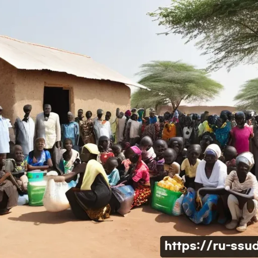 남수단에서 원조받는 방법 - A diverse group of South Sudanese villagers, including women wearing modest traditional clothing and...